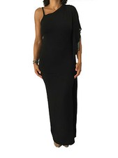 La Fabrique Robe Femme Longue Noire Coupe Slim 95% Viscose MADE IN ITALY