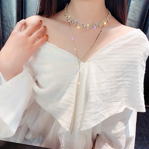 Long collier sautoir - , plastron