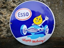 Plaque émaillée ESSO enamel sign no Shell Bp Texaco Mobil
