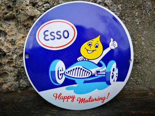 Plaque émaillée esso enamel - plaque,