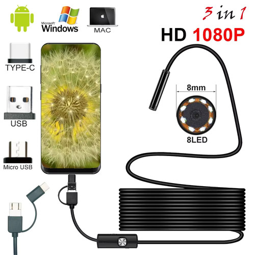 Caméra endoscope 8mm usb - endoscope, hd