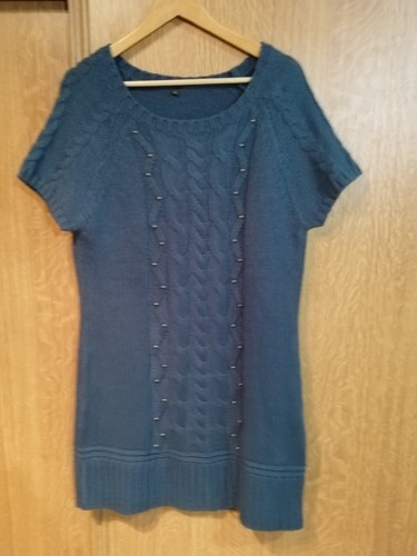 Robe pull bleu - grisé, et