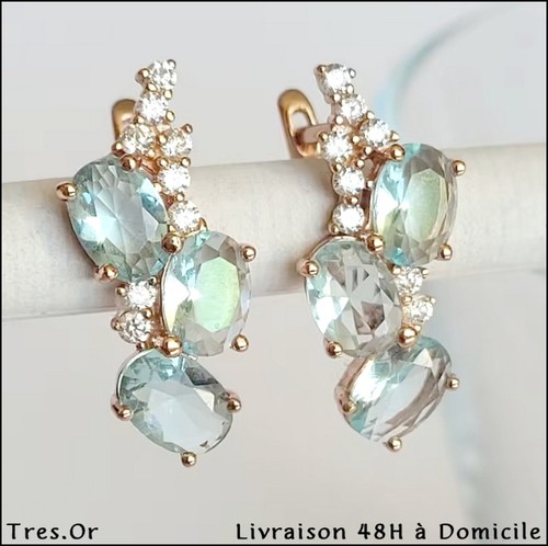 Boucles oreille cristal - cristal, bleu