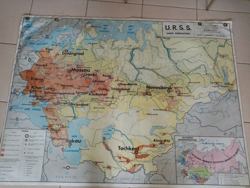 Vintage carte scolaire urss - vintage,