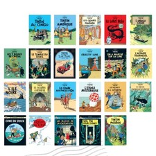22 Cartes postales des couvertures des Albums des Aventures de Tintin (Français)
