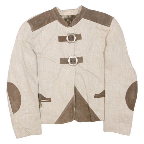 Veste femme beige lin l - veste,