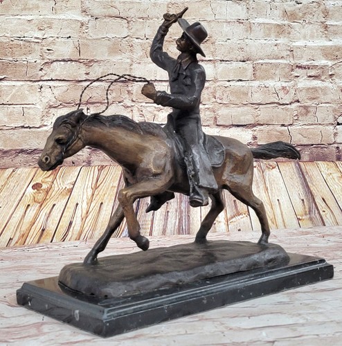 Bronze cowboy sculpture - bronze,