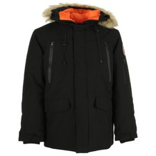 Vêtement Parkas Compagnie Canadienne homme Trappeur Noir Polyester Fermeture