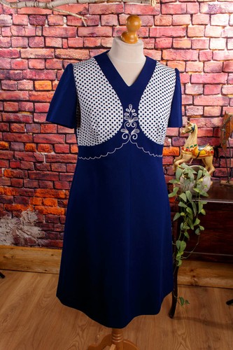 Robe vintage orig 70s bleue - vintage,