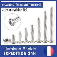 Vis à bois M2 M3 M4 cruciforme tête ronde (Phillips) en inox autotaraudeuse lot