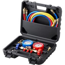 VEVOR Kit de Recharge de Réfrigérant Climatisation Coffret Manomètres à 3 Voies