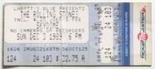 Billet concert ticket stub THE ROLLING STONES CANADA 03/12/1989 Toronto Skydome