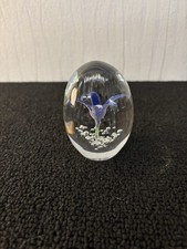 Presse papier œuf fleur en cristal Daum France Mod2