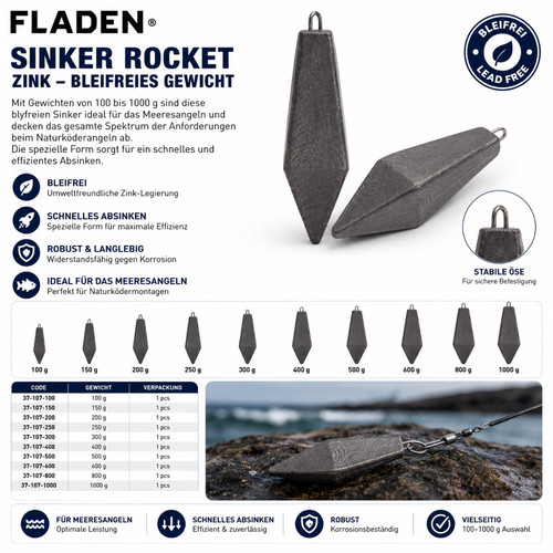 Fladen sinker rocket zinc sans - rocket,
