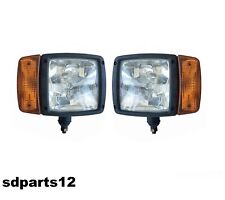 Paire Phare Avant Côté Droit Gauche 12/24V Adapte a Tracteur JCB + Ampoules