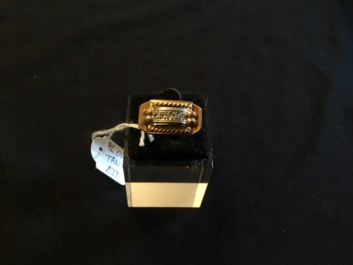 Bague plaqué jaune tank - jaune, 19