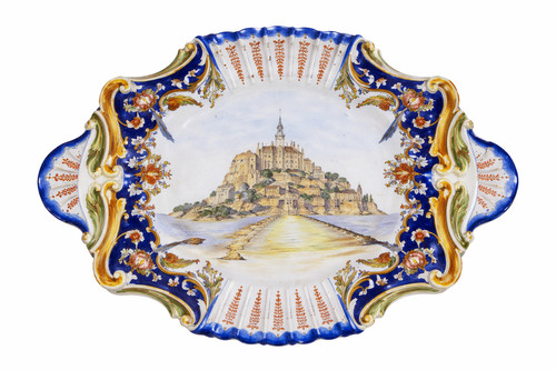 Plat faïence mont saint - plat,