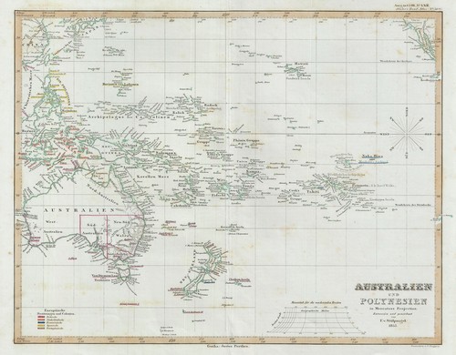 1853 perthes map australia - 1853, of