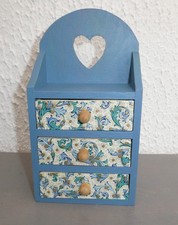 BOITE A BIJOUX EN BOIS 3 TIROIRS CŒUR