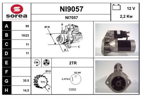 Démarreur snra ni9057 - snra,