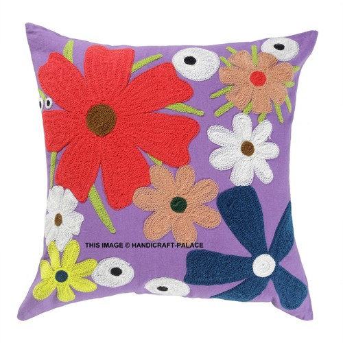 Housse coussin brodée - housse,