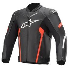 Veste en cuir Alpinestars Faster V2 pour hommes noir/rouge veste de moto...