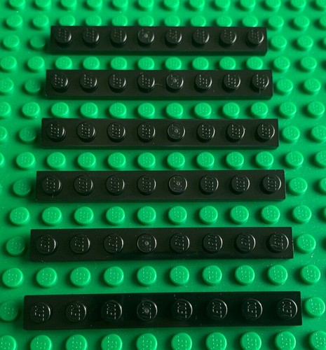 Lego black plate 1x8 - plate,