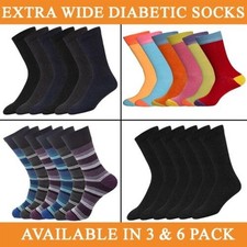 Chaussettes Hommes Extra Large Diabéthique Haut Lâche Coton Riche Gros Pied 3 6