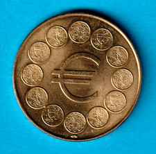 MEDAILLE  JETON TOURISTIQUE  MONNAIE  DE  PARIS  LOGO  EURO   1998  .
