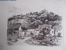 TRES BELLE GRAVURE EAU FORTE HENRI PAILLER VILLAGE