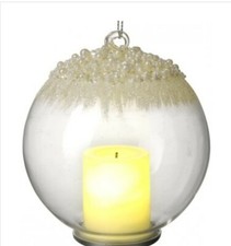 Bougie givrée boule de Noël décoration de Noël s'allume