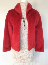Faux Fur Jacket Christmas Red