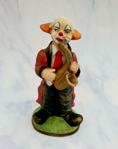 Vintage ceramic red coat clown - ceramic,