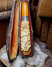 PIPE FUME CIGARE EN ÉCUME DE MER SCULPTÉ "SCULPTURE A SUJET RENAISSANCE "