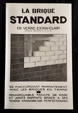 BRIQUE STANDARD verre extra-clair Brochure Années 1920 Saint-Gobain Paris
