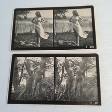 ? 2 photos anciennes vues stéréos nus féminins érotique sur papier n°4