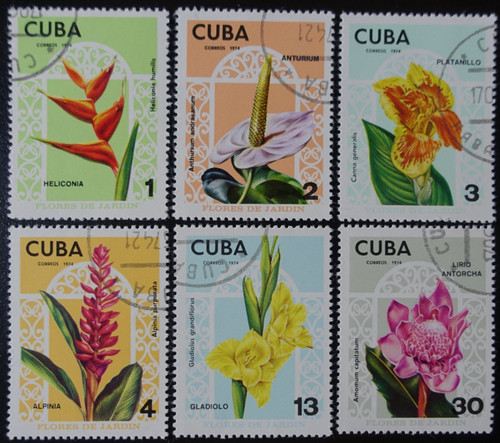 Timbres 1cuba fleurs - du,