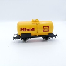 Train électrique Wagon citerne  sans marque HO  jaune Shell
