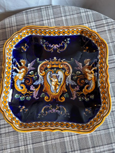 Gien plat carré décor - ,