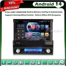 6GO+128GO Universal 1 Din Android 14 Autoradio GPS Navi DAB+ CarPlay DSP Wifi 4G