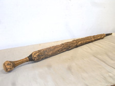?? ANTIQUE CANNE LIÈGE SCULPTÉ MONOXYL BÂTON BERGER BASQUE STICK ART POPULAIRE