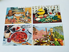 4 cartes postales couleurs fantaisies recettes provençale