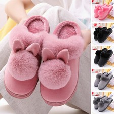 Chaussons chauds à enfiler pour femmes hiver peluche lapin lapin