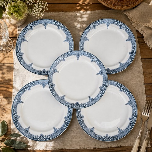 Lot assiettes plates - 5, en