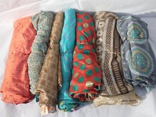 Tissus Annees 70 Lot a Recycler a Coudre Vieux Saree env 35mx0,90cm