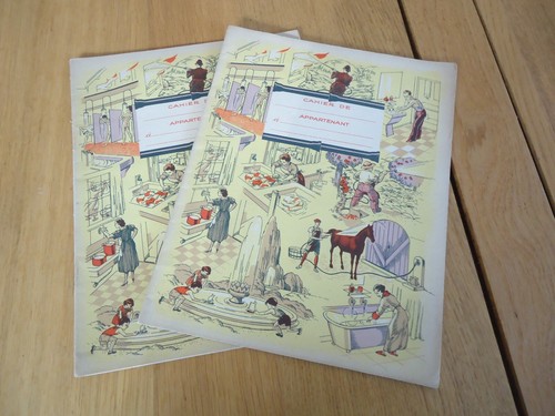 Vieux papier cahier ecolier - papier, d'ecolier