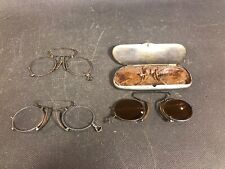 Lot de 4 anciennes paires de lunettes bésicles lorgnons 1 paire monture en or