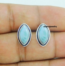 Boucles d'oreilles Larimar Gemstone en argent sterling 925 faites main