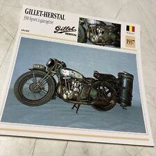 Gillet Herstal 350 sport gazogène 1937 carte moto collection Atlas Belgique