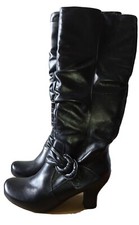 Bottes hautes À Talons Cuir noir HUSH PUPPIES Taille 38 (6.5)Très bon état